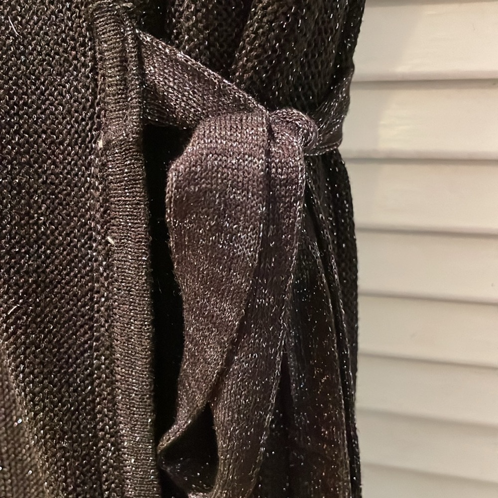 Zara black sparkly knit wrap maxi dress sz M - Picture 4 of 6